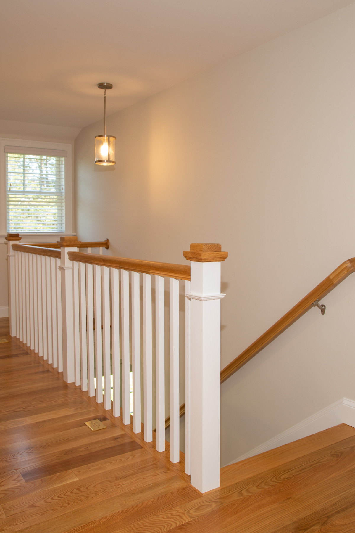 View of stairway in new home from second floor