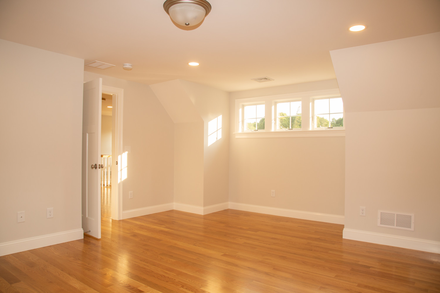 Interior view of wood floors in new home