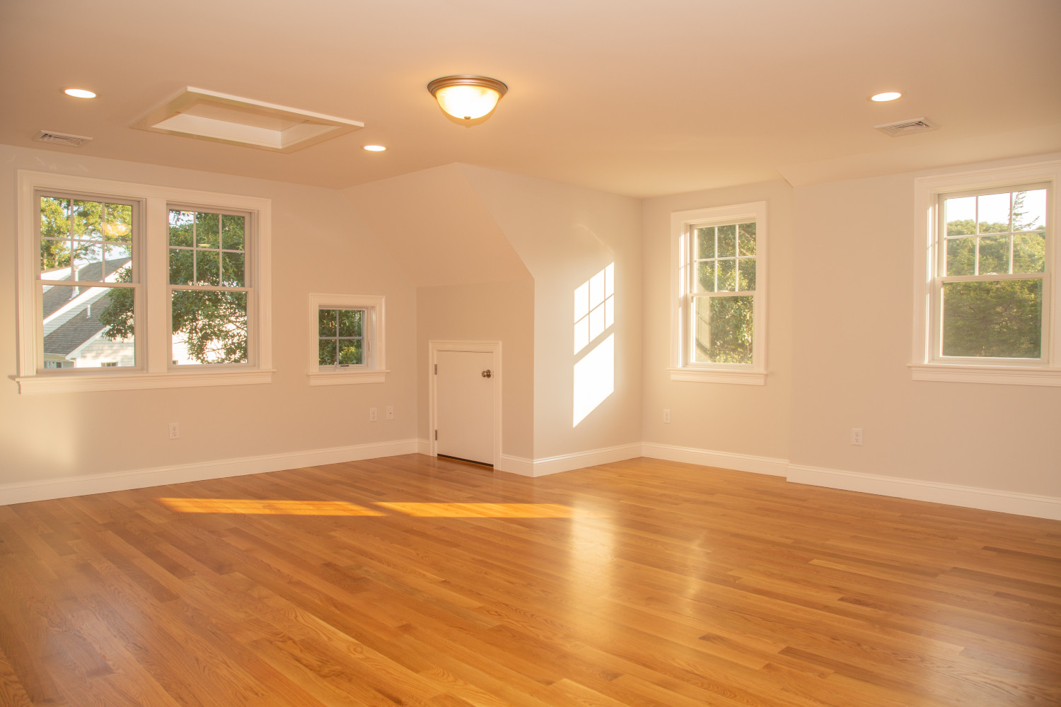 Large room with wood floor